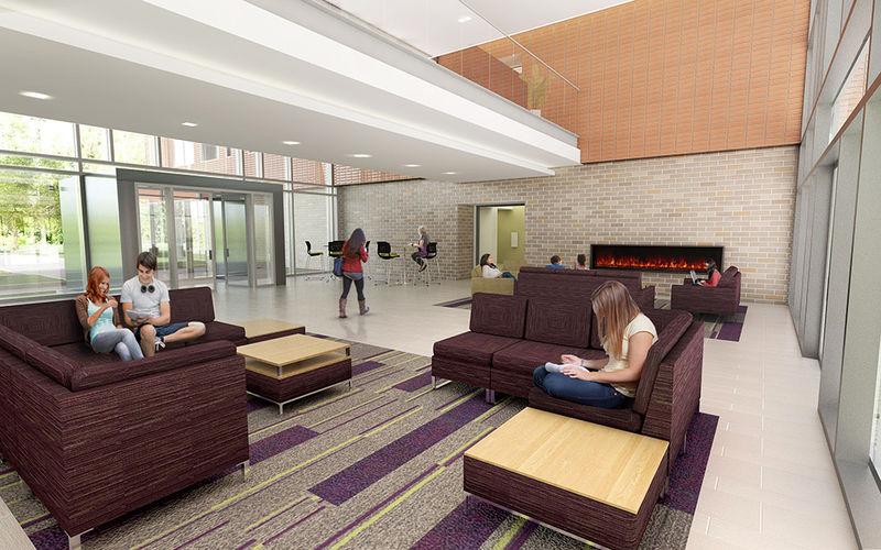rendering of the lobby in Orchard Hall